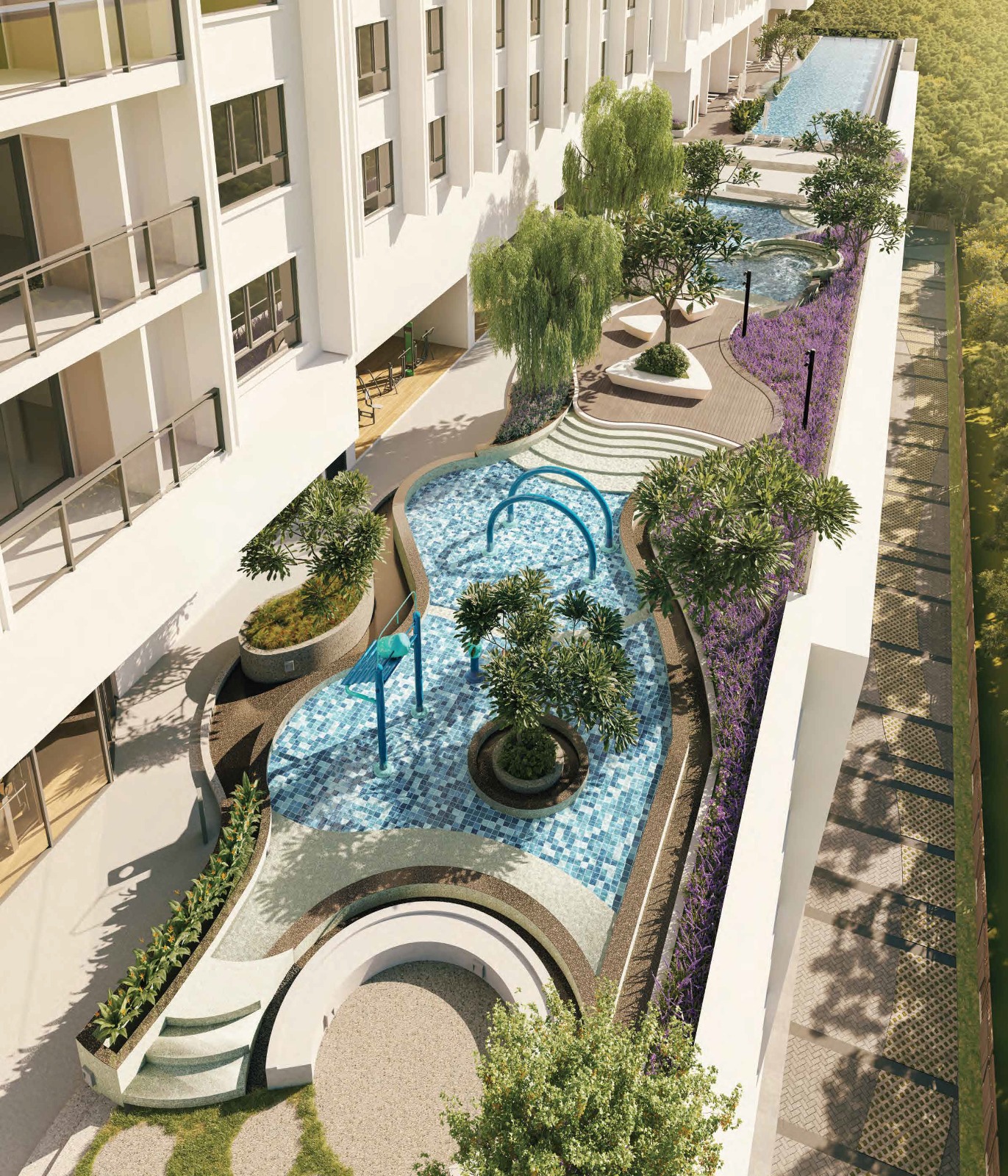 Waterstone family pool and landscaped deck