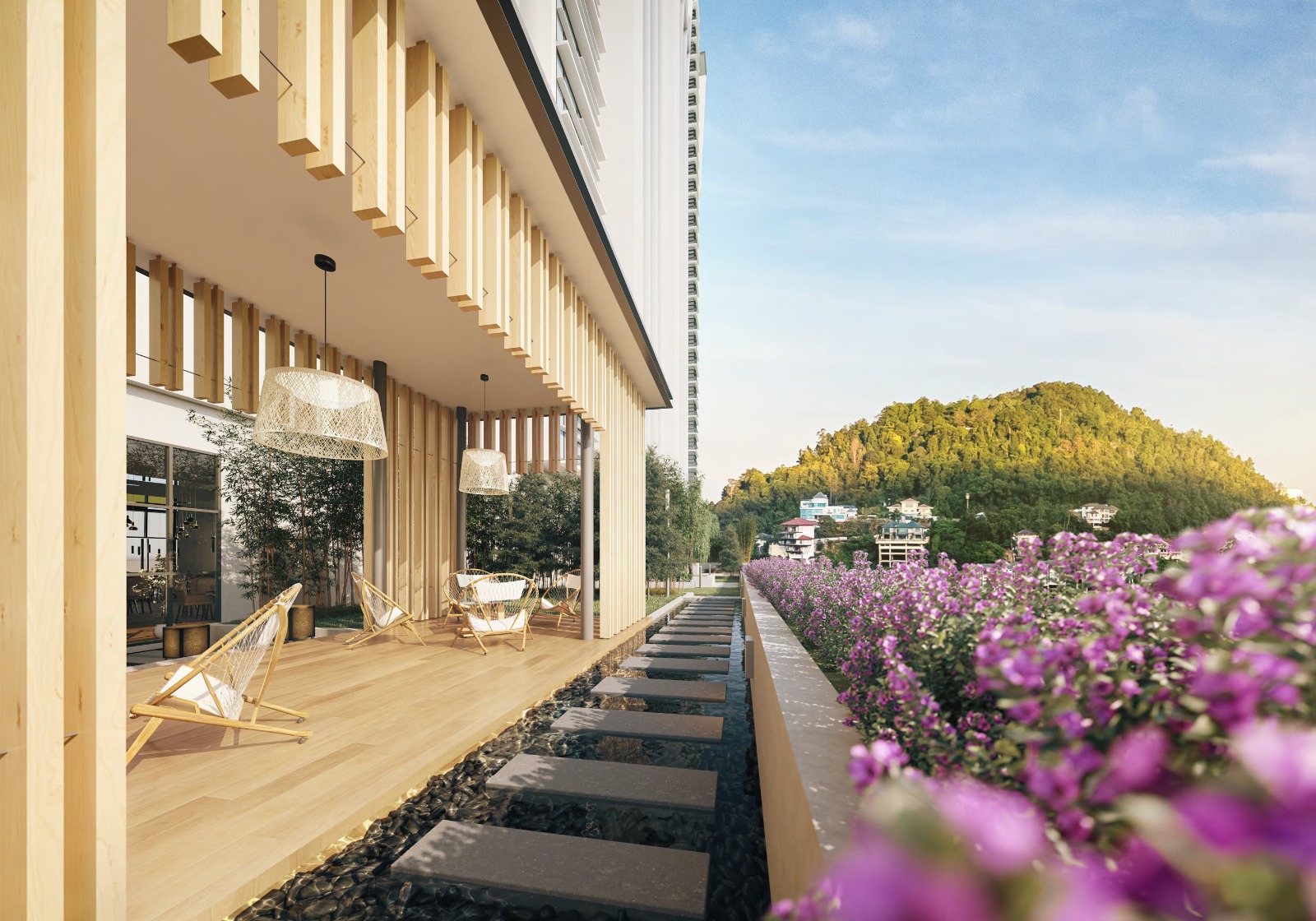 Waterstone landscaped arrival lounge